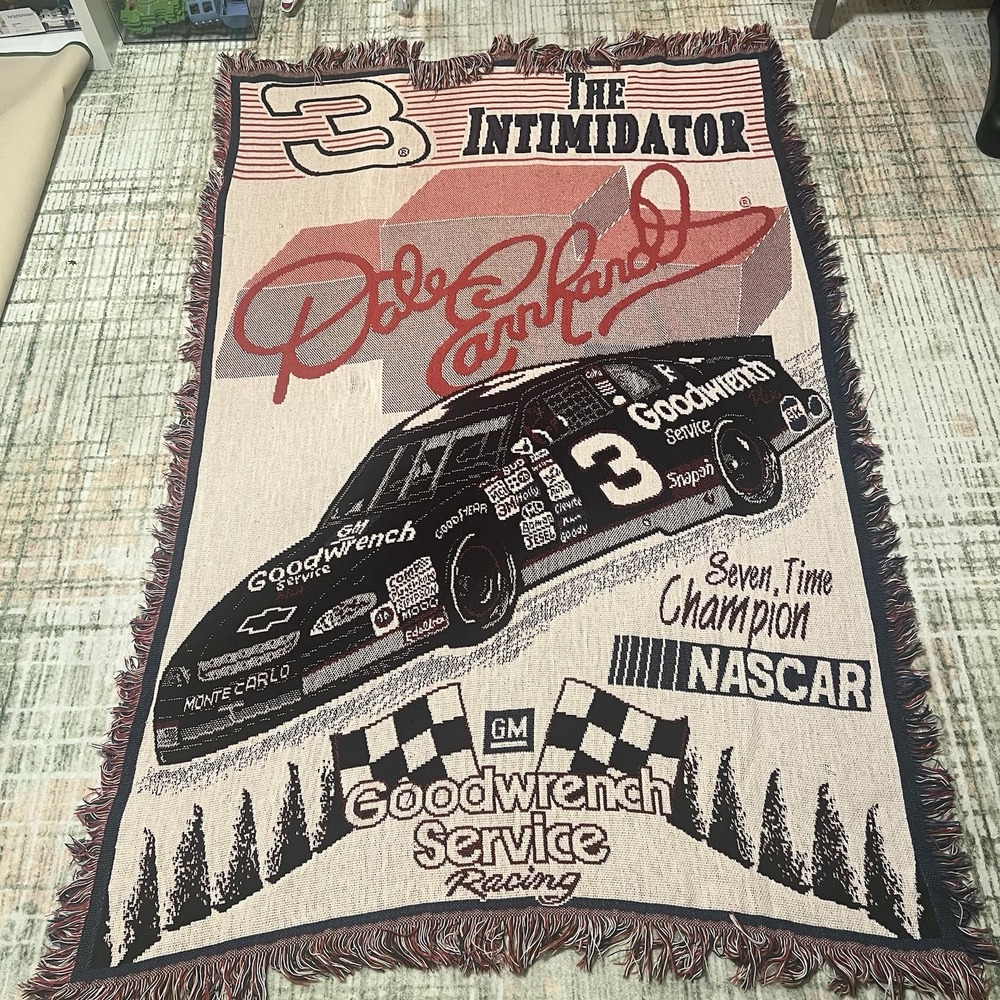 Dale Ernhardt #3 The Intimidator NASCAR Driver Vintage Woven Tapestry Blanket